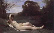 Corot Camille Nymph Reclined painting
